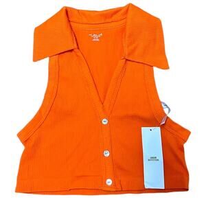Urban Outfitters NWT Orange Ribbed Crop Top